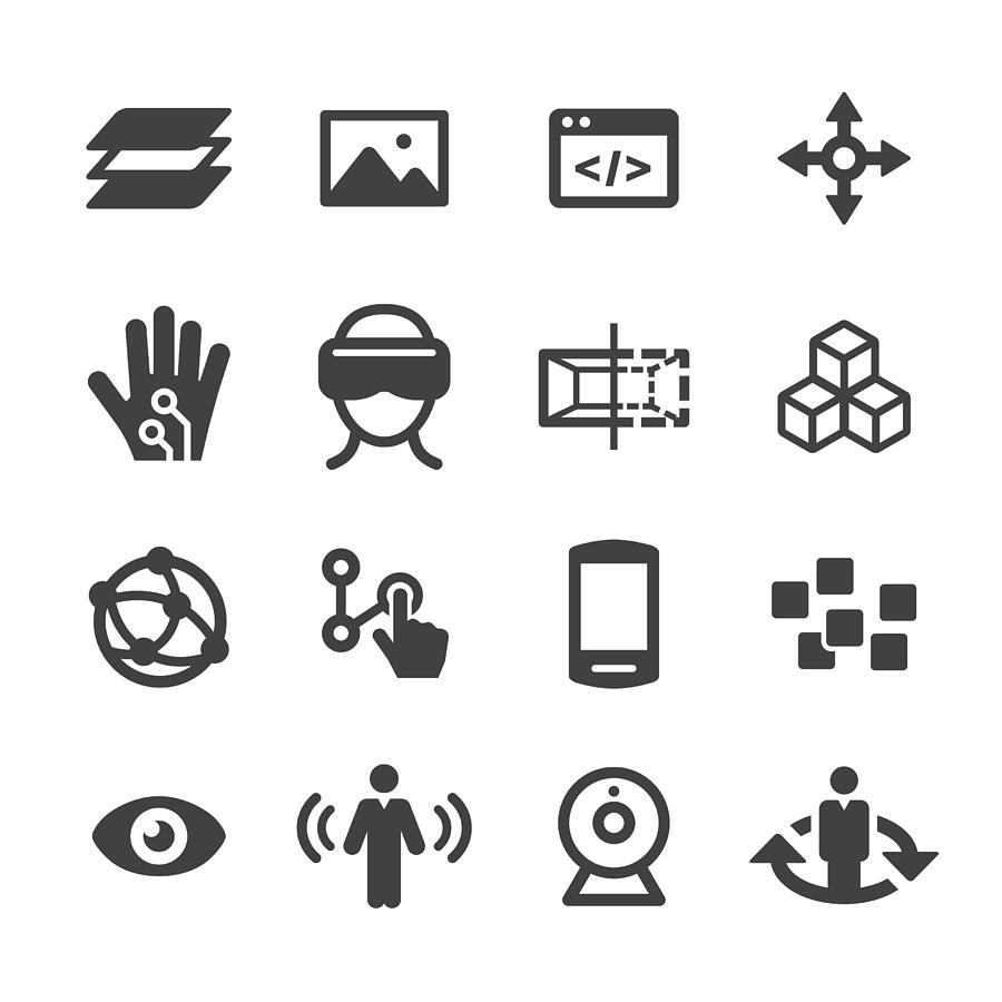 Virtual Reality Icons Set - Acme Series Drawing by -victor-