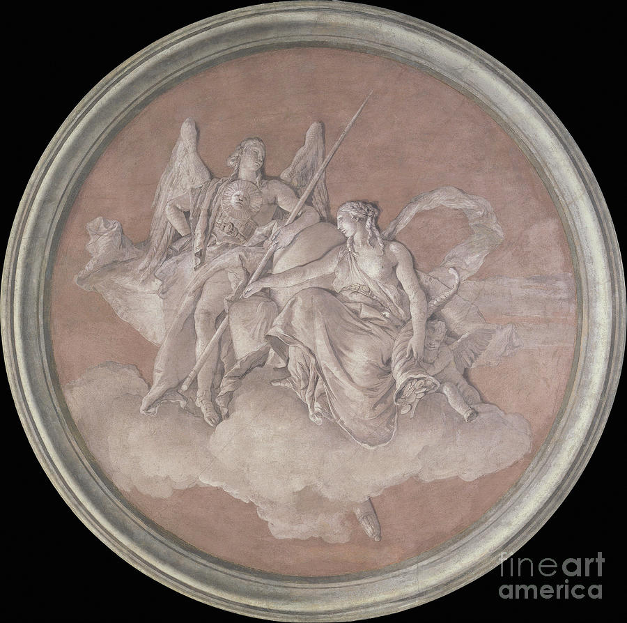 Virtue and Abundance, 1760 Relief by Workshop of Giovanni Battista Tiepolo