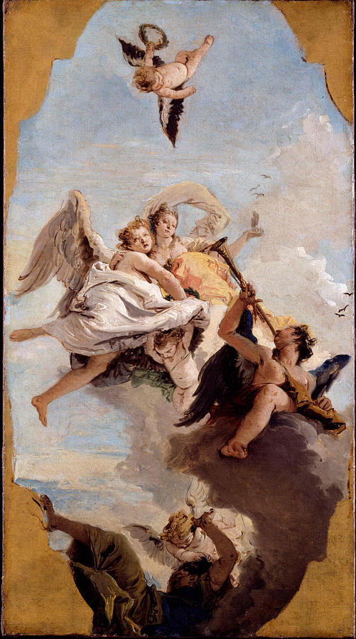 Giovanni Battista Tiepolo Painting - Virtue and Nobility putting Ignorance to Flight  by Giovanni Battista Tiepolo