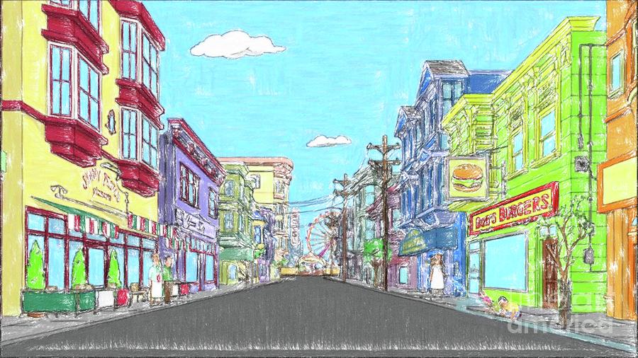 Virus free town Drawing by Darrell Foster