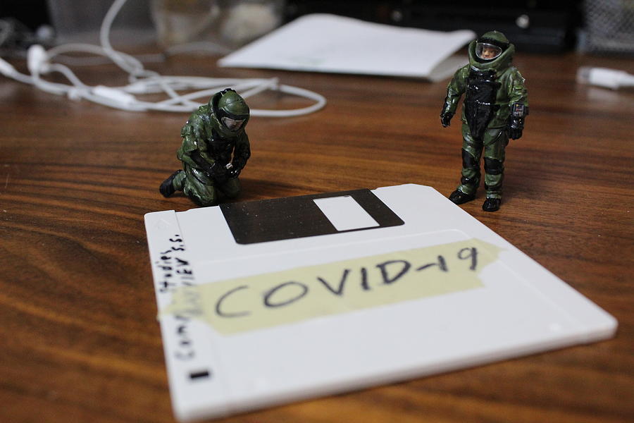Floppy Disk Photograph - Virus by Army Men Around the House