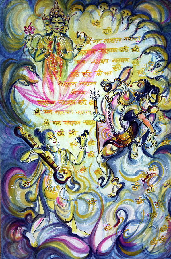 Vishnu Prayer  Painting by Harsh Malik