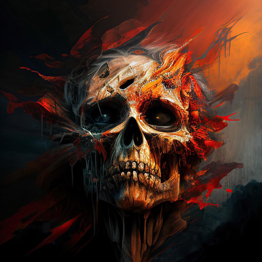 Skeleton Digital Art - Vision of Death 4 by My Head Cinema