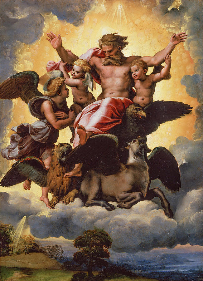 Raphael Painting - Vision of Ezekiel by Raffaello Sanzio