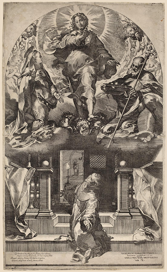 Vision of Saint Francis Drawing by Federico Barocci