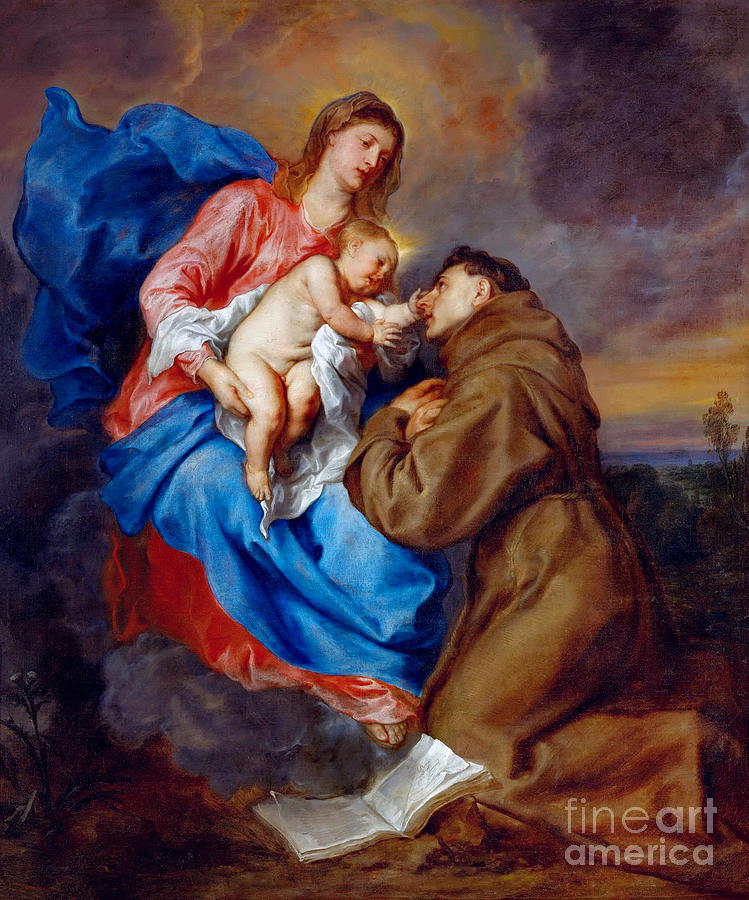 Vision of St. Antony of Padua Painting by Sir Anthony van Dyck