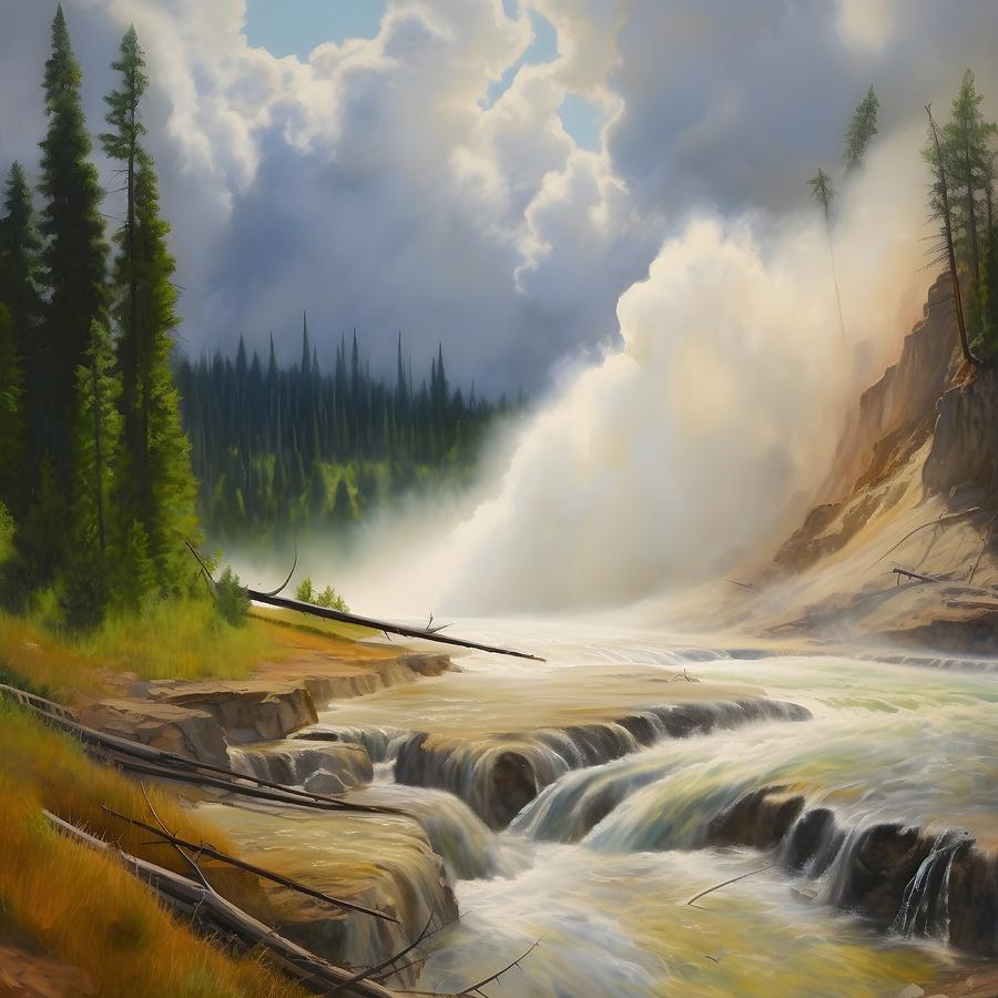 Visions of Yellowstone 3 Digital Art by Alen Alenkin - Fine Art America