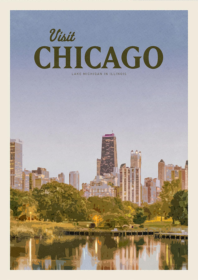 Visit Chicago aesthetic Painting by Patel Reece - Fine Art America