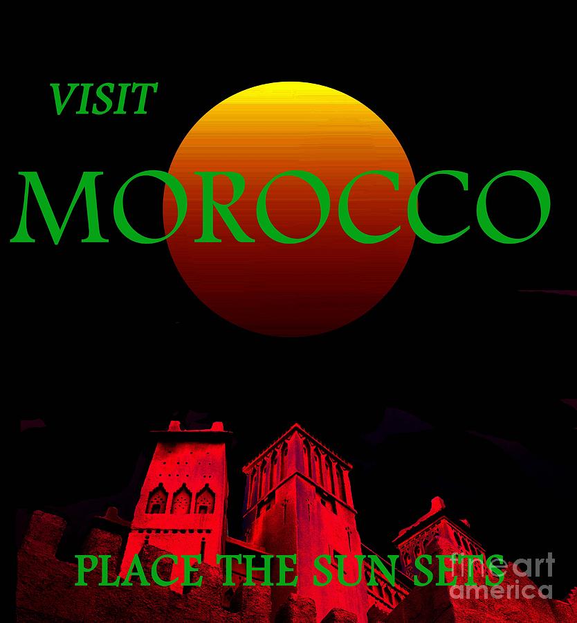 Visit Morocco Travel Poster Mixed Media