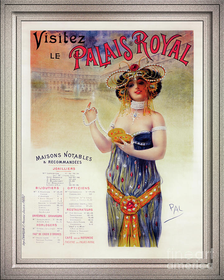 Visitez Le Palais Royal by Jean de Paleologue Remastered Xzendor7 Reproductions Painting by Xzendor7