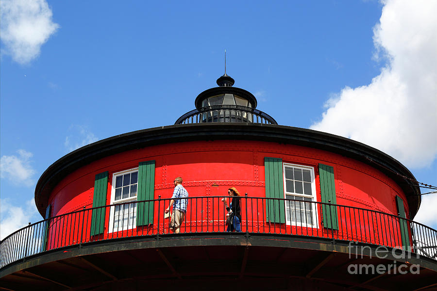 Visiting the Seven Foot Knoll Light Baltimore Photograph by James Brunker