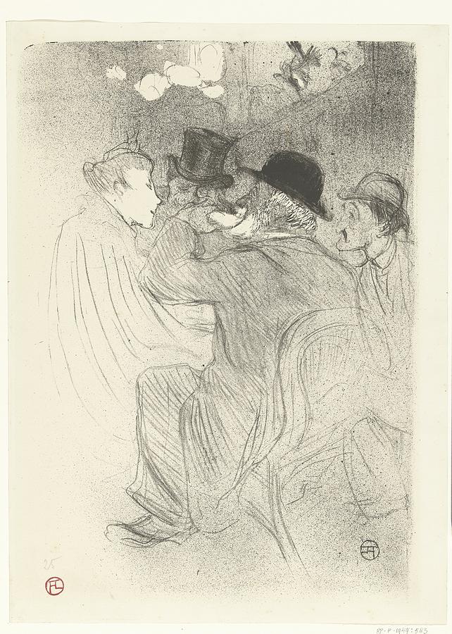 Visitors in cafe Moulin Rouge Henri de Toulouse Lautrec Painting by ...