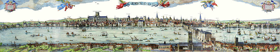 Visscher print of London and the River Thames Photograph by Rod Jones
