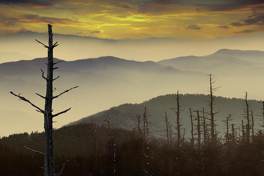 Vista View of a Sunset in the Smoky Mountains Photograph by Randall Nyhof