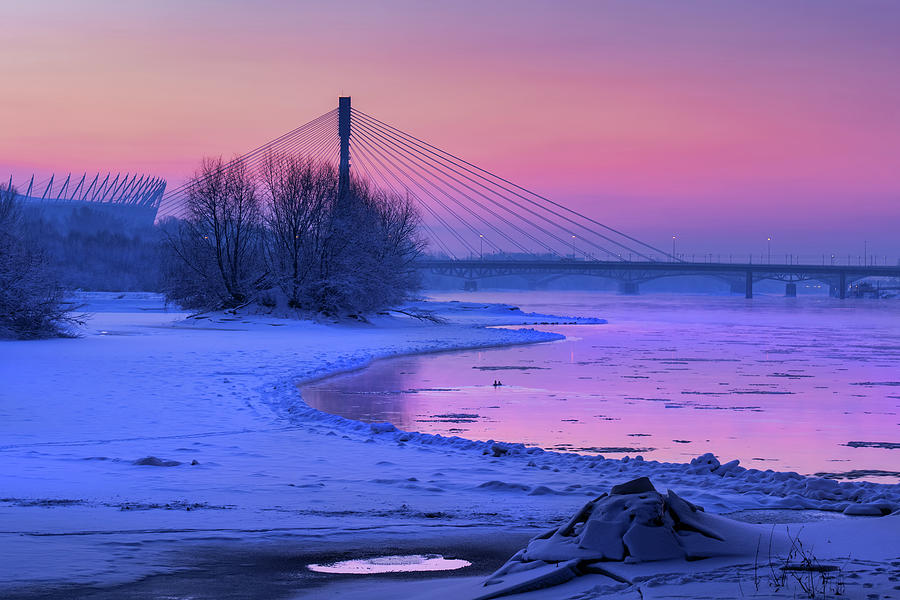 Vistula River In Warsaw At Winter Dawn Photograph by Artur Bogacki