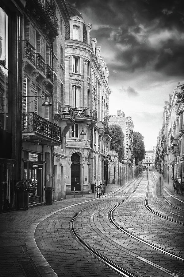 Vital Carles Street Bordeaux France Black And White Photograph