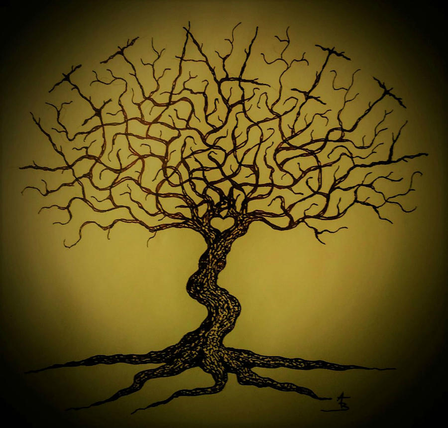 Vitality Love Tree Drawing by Aaron Bombalicki