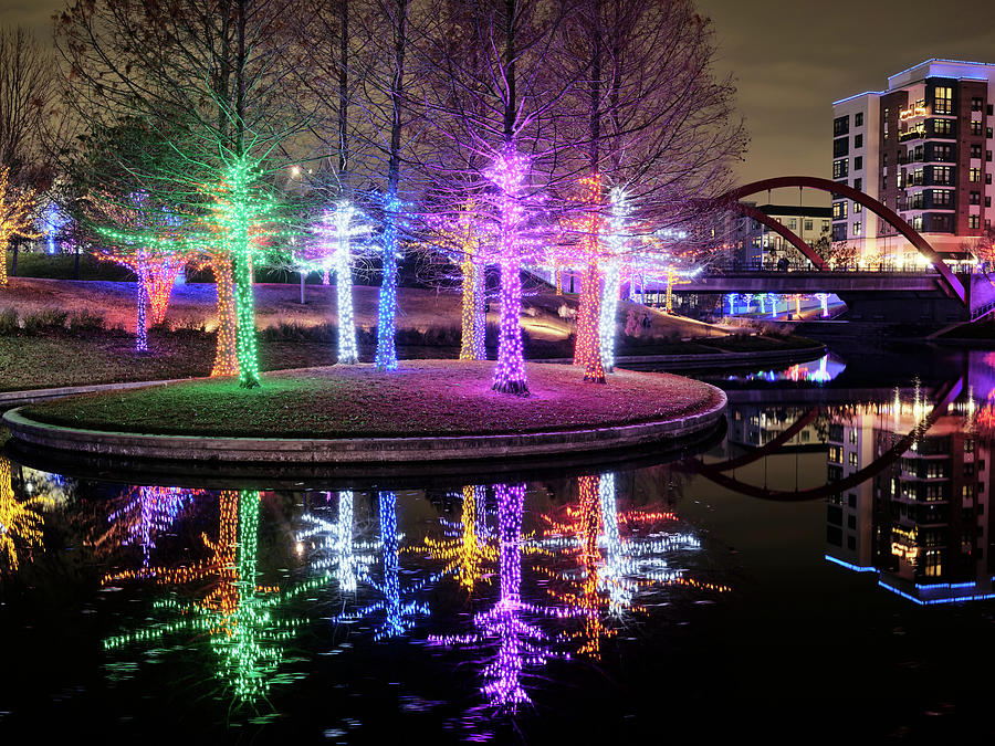 Vitruvian Park Christmas Lights Addison, TX. V2 121621 Photograph by