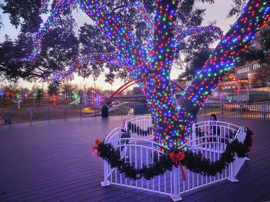 Vitruvian Park Christmas Lights Sunset Addison, TX. 122921 Photograph