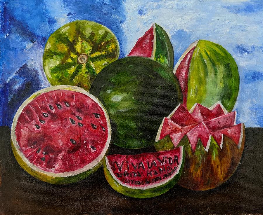 Viva La Vida Watermelons by Frida Kahlo Painting by Elliott Bird - Fine ...