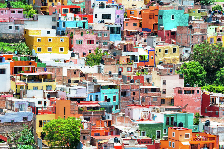 Viva Mexico Collection - Guanajuato Colorful City I V Photograph by Philippe HUGONNARD