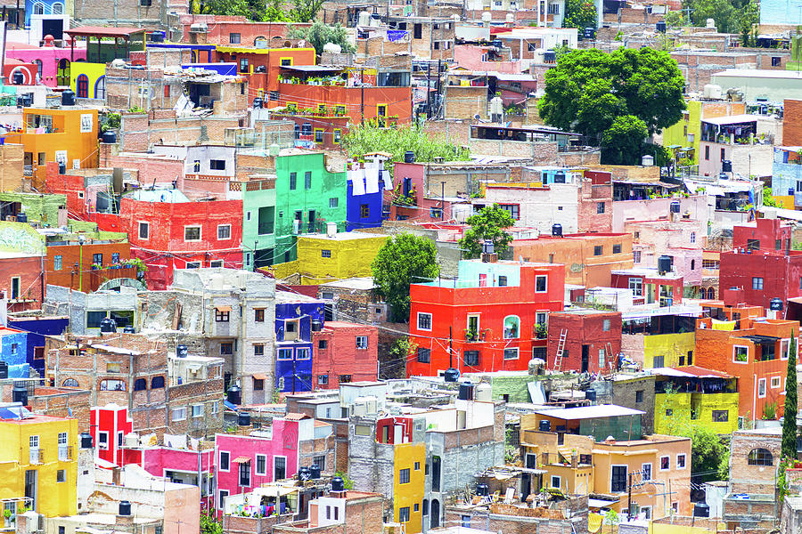 Viva Mexico Collection - Guanajuato Colorful City I X Photograph by Philippe HUGONNARD