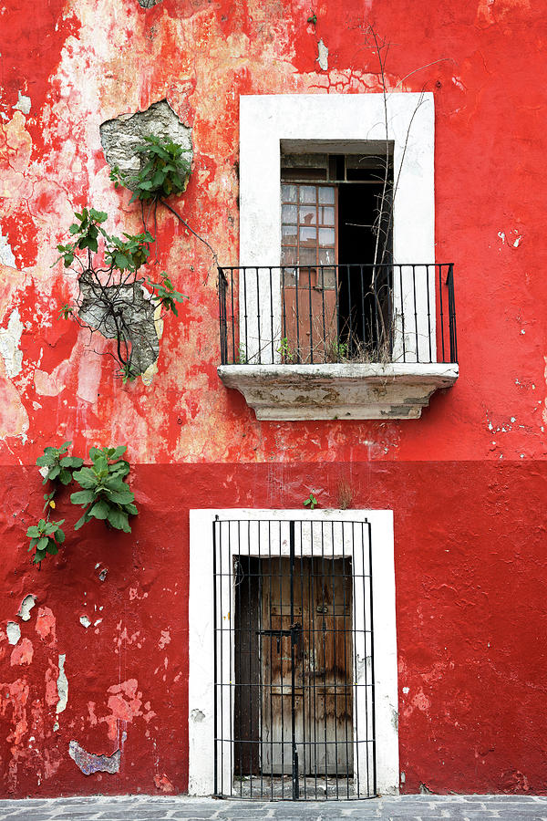 Viva Mexico Collection - Red Facade Photograph by Philippe HUGONNARD