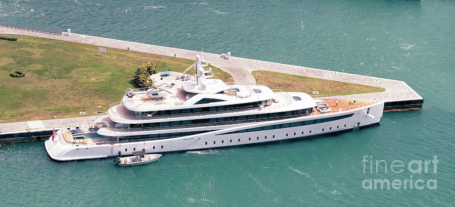 Boat Photograph - Viva Superyacht Owned by Frank Fertitta at Fisher Island Termina by David Oppenheimer