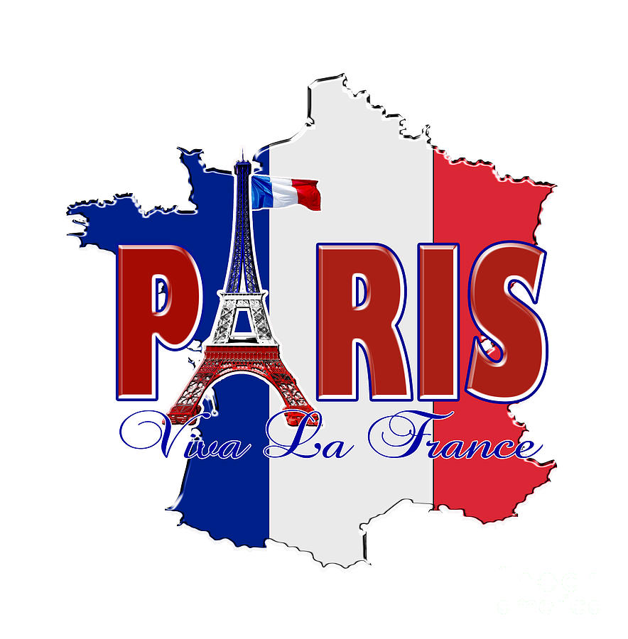 Vive La France - Tour Eiffel - Paris, France Mixed Media