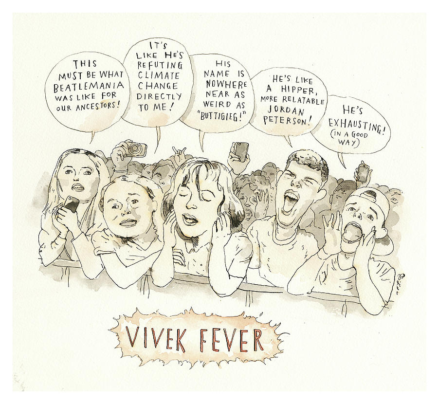 Vivek Mania Sweeps the Country Painting by Barry Blitt