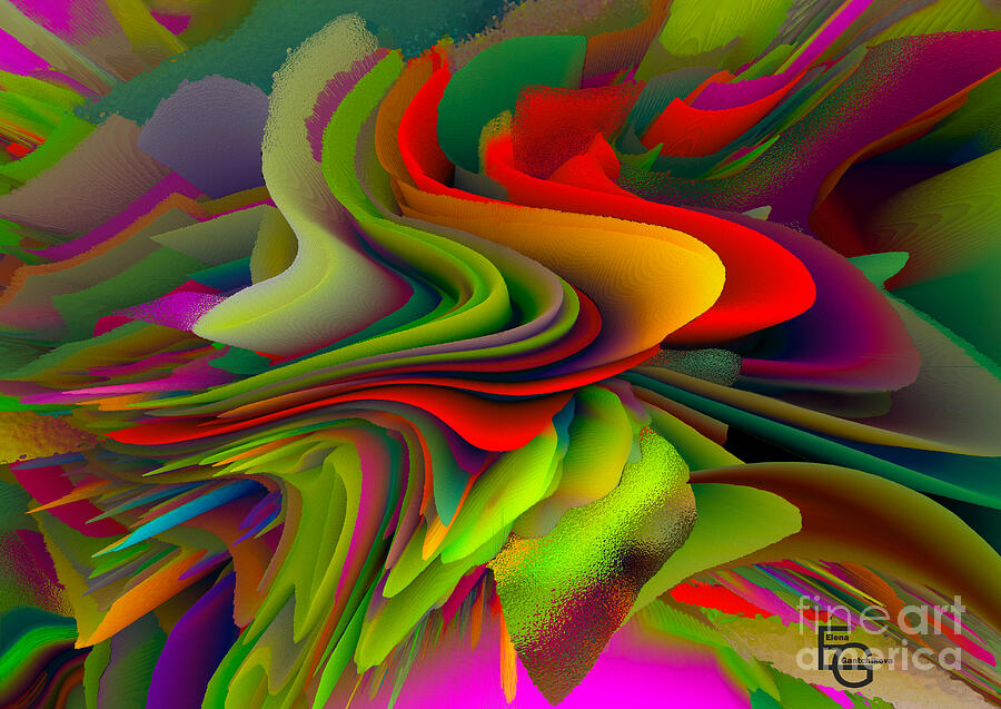 Vivid and dynamic swirls of color create an abstract, three-dimensional effect with layers blending Mixed Media by Elena Gantchikova Vivid and dynamic swirls of color create an abstract, three-dimensional effect with layers blending Mixed Media by Elena Gantchikova