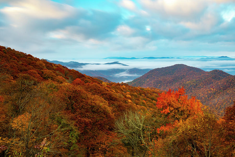 Vivid Autumn Landscape On The Blue Ridge Photograph by Dan Sproul