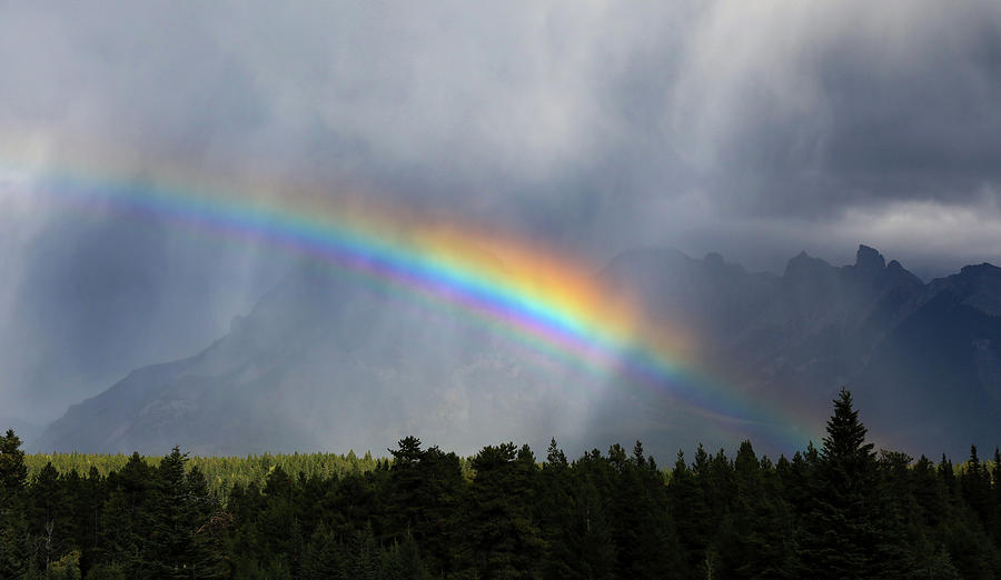 Vivid Mountain Rainbow In Canada Photograph by Dan Sproul - Pixels