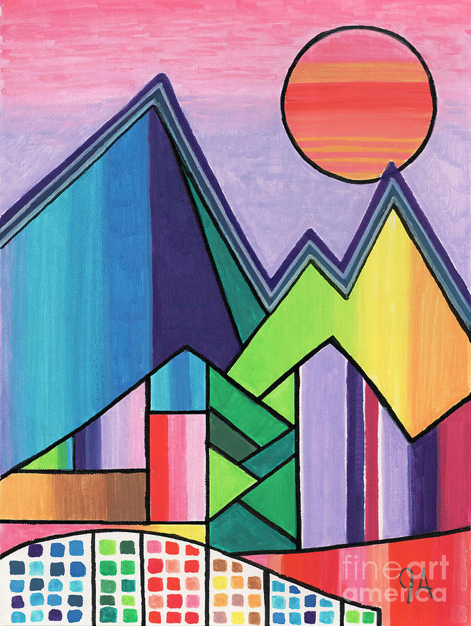 Vivid Peaks Painting by Jeremy Aiyadurai