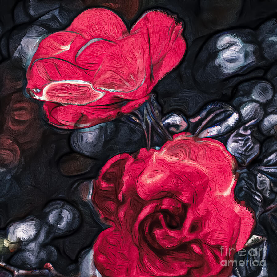 Vivid Red Roses Digital Art by Laura L Leatherwood Vivid Red Roses Digital Art by Laura L Leatherwood
