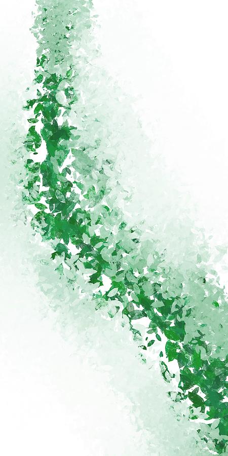 Vivienne 1 - Minimal, Modern - Abstract Floral Painting - Green and off white Digital Art by Studio Grafiikka