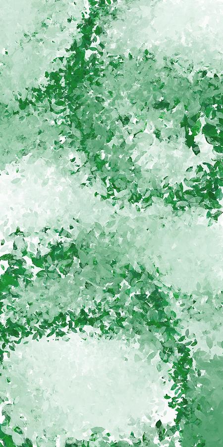 Vivienne 4 - Minimal, Modern - Abstract Floral Painting - Green and off white Digital Art by Studio Grafiikka