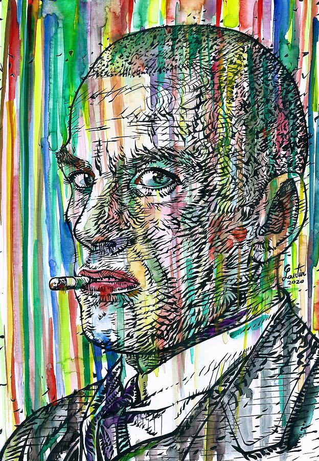 VLADIMIR MAYAKOVSKY watercolor and ink portrait.1 Painting by Fabrizio ...