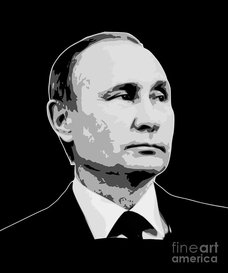 Vladimir Putin Black And White Digital Art By Filip Schpindel