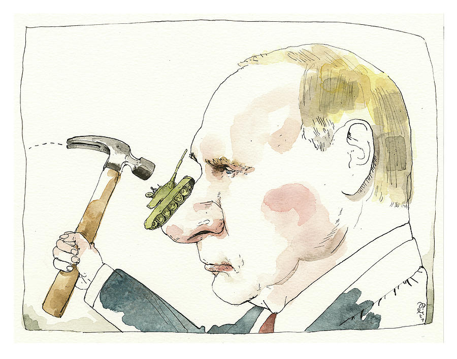 Vladimir Putin Hits Back Painting by Barry Blitt