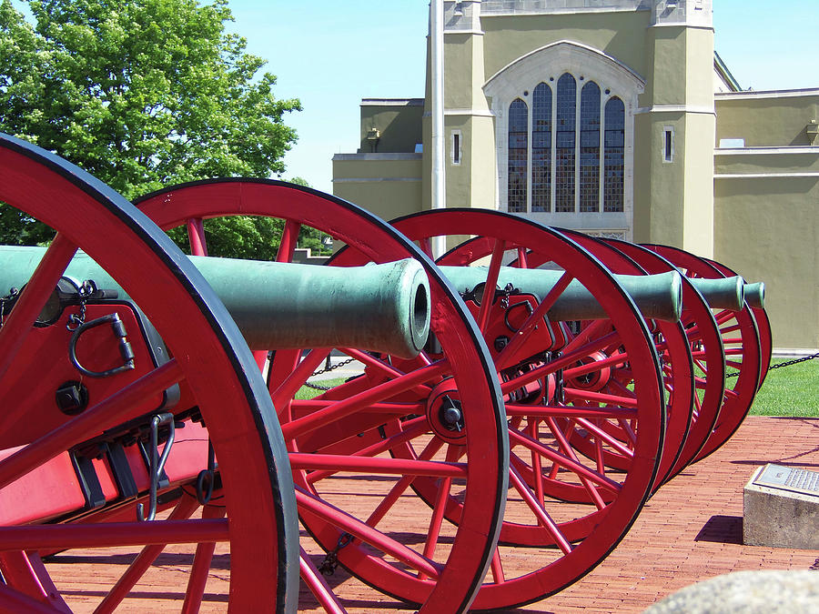 VMI Cannons - side view Photograph by Deb Beausoleil