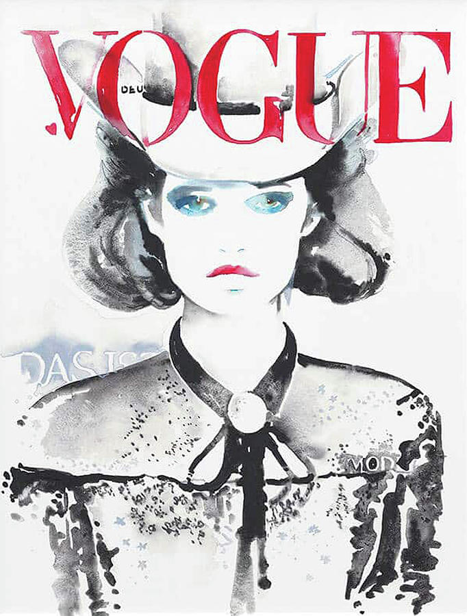 Vogue Cover Featuring A Woman Walking A police Digital Art by Melvin ...