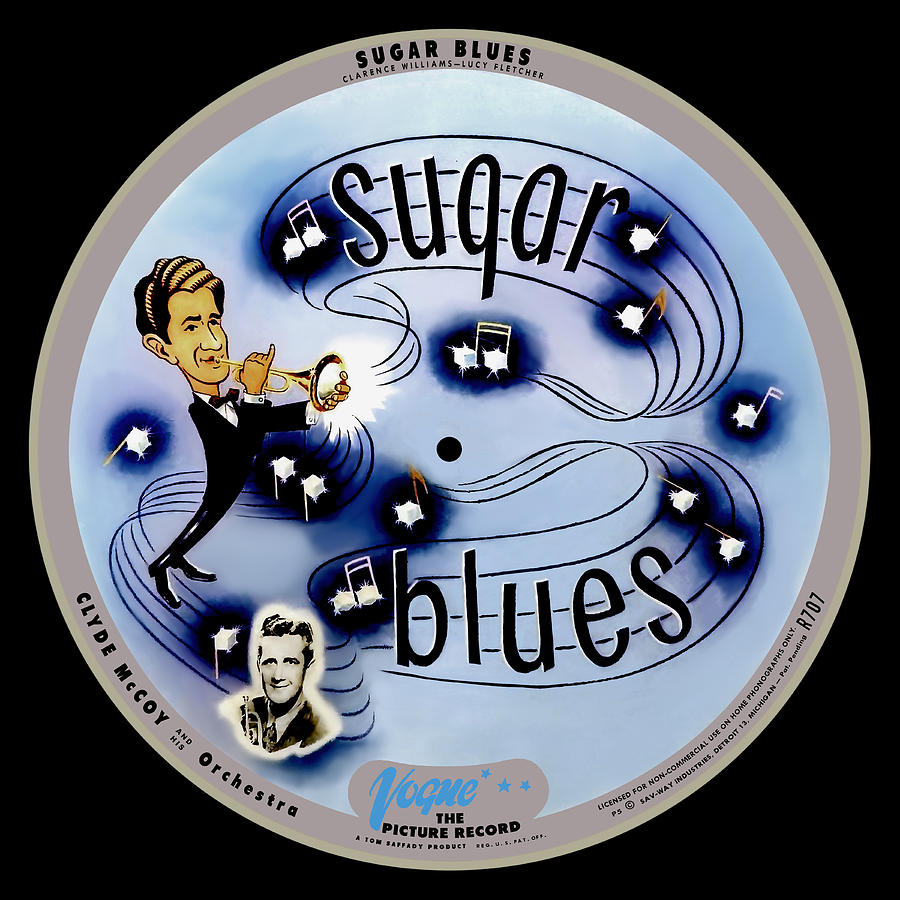 Vogue Digital Art - Vogue Record Art - R 707 - P 5, Blue Logo - Square Version by Studio B Prints Vogue Digital Art - Vogue Record Art - R 707 - P 5, Blue Logo - Square Version by Studio B Prints