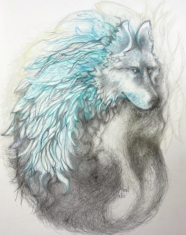 Voice of the Lone Wolf Drawing by Marat Essex