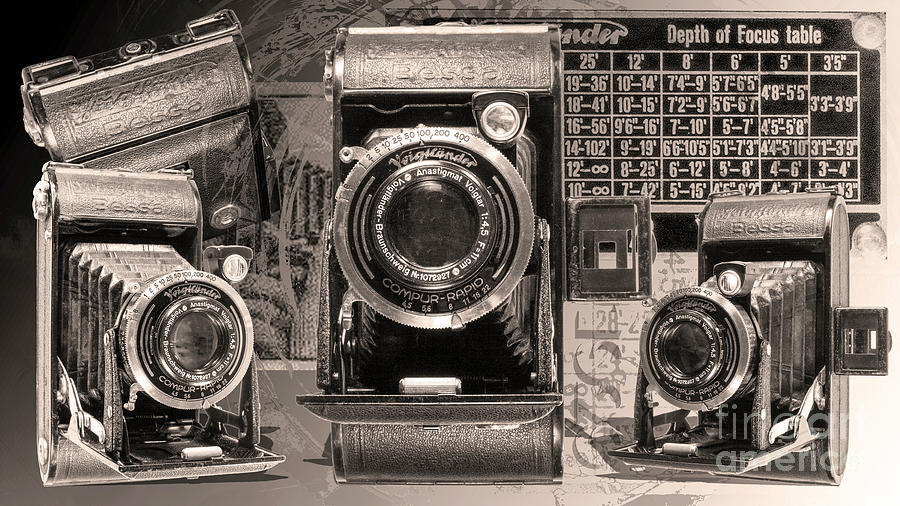 Film Digital Art - Voigtlander Bessa - Black And White by Anthony Ellis Film Digital Art - Voigtlander Bessa - Black And White by Anthony Ellis