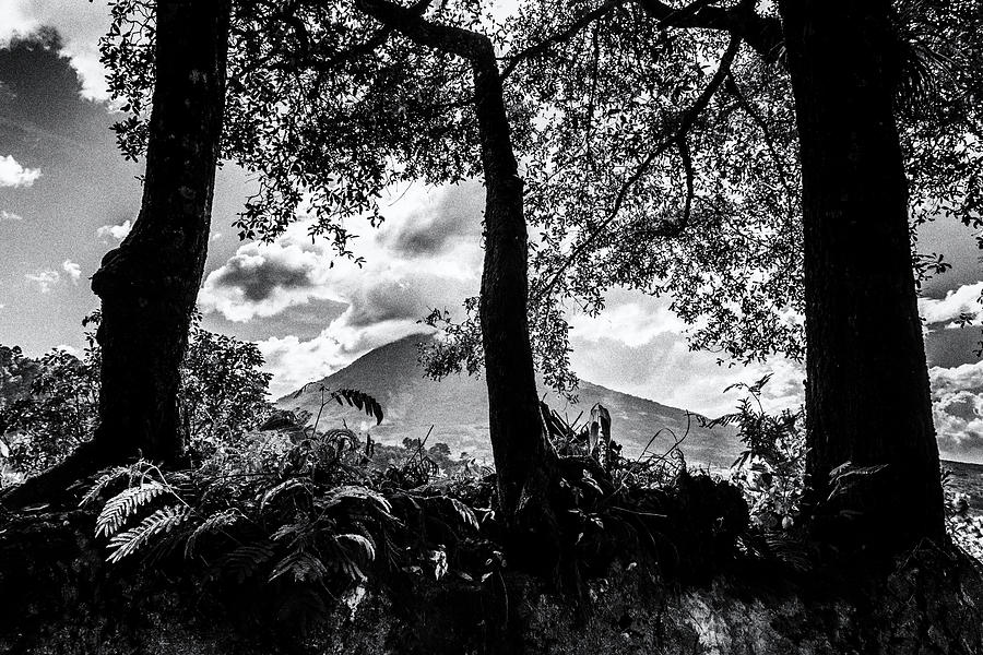 Volcan De Agua - Black And White Photograph