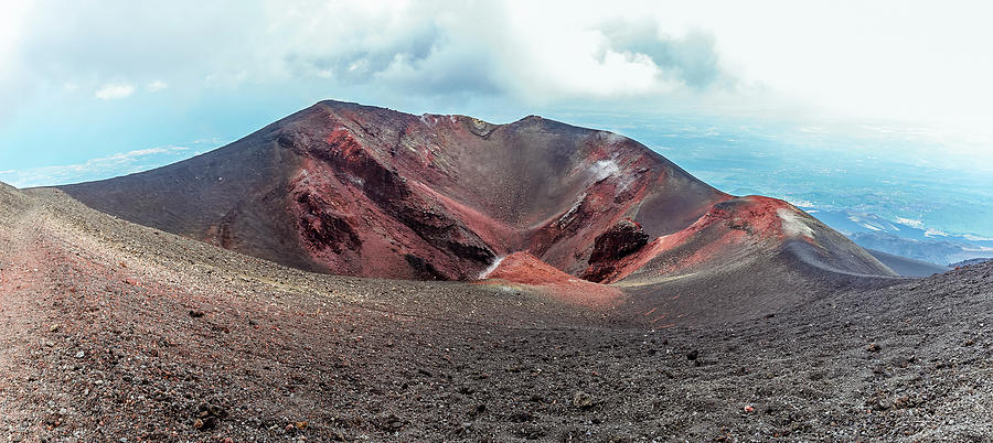 Volcanic crater on Mount Etna, Sicily olcanic crater on Mount Etna ...