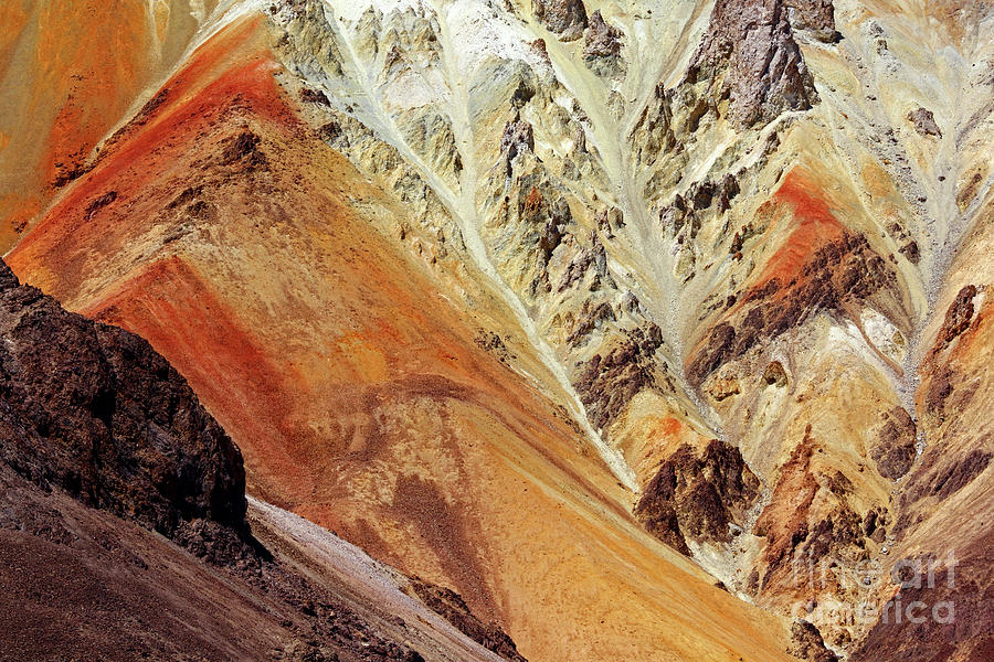 Volcanic rock colors and textures Tunupa volcano Bolivia Photograph by James Brunker