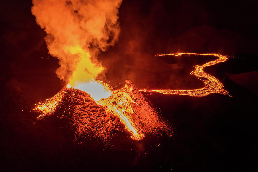 Volcano and The Lava River Photograph by William Kennedy