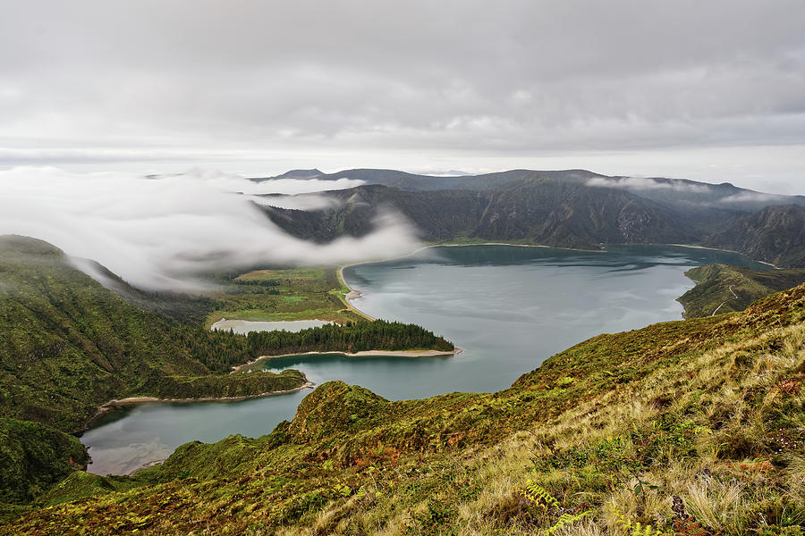 Volcano Photograph - Volcano crater with clouds by Ralf Lehmann Volcano Photograph - Volcano crater with clouds by Ralf Lehmann